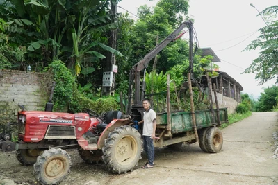 Nông dân 9X chế tạo ra máy gắp gỗ