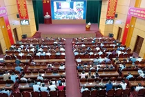 Đại biểu dự hội nghị tại điểm cầu Hội trường tỉnh.