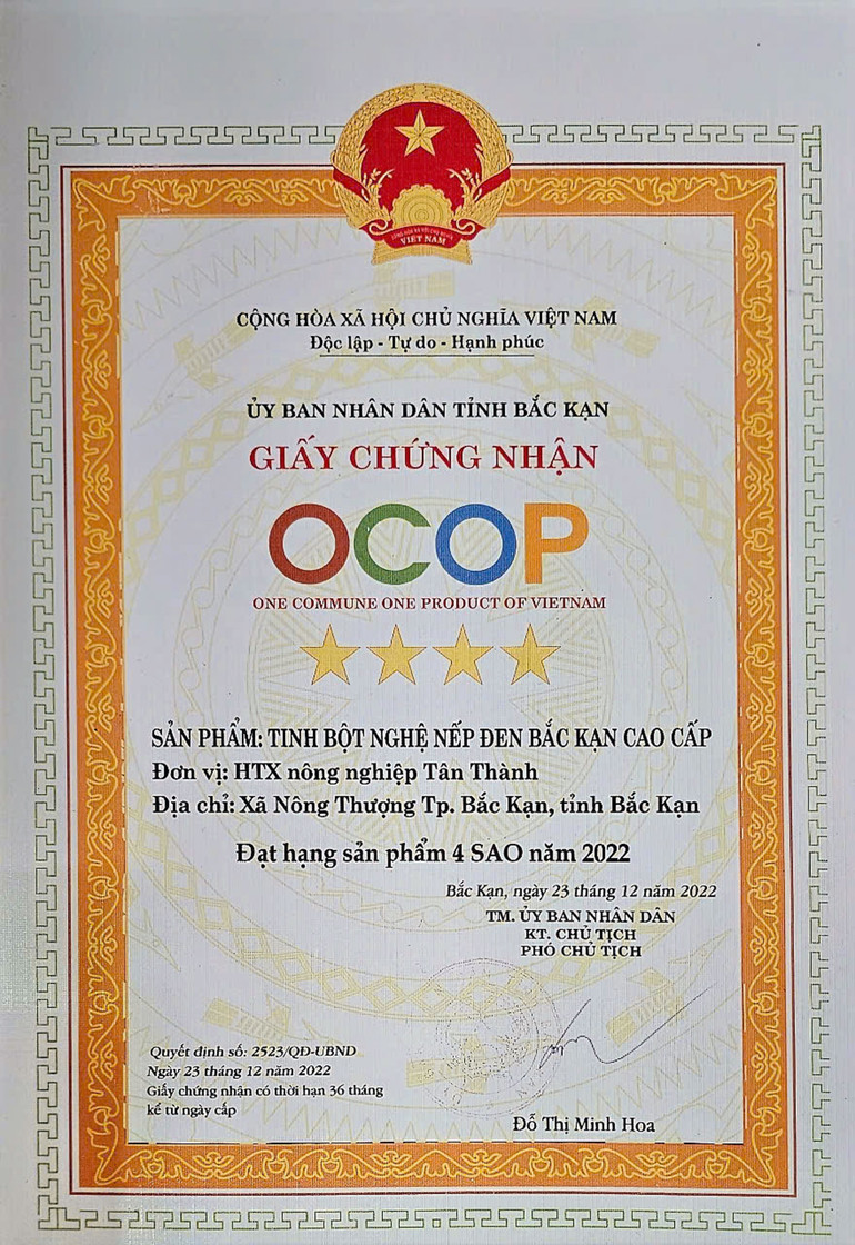 Sản phẩm tinh bột nghệ nếp đen của HTX nông nghiệp Tân Thành được thị trường đón nhận. 7826cc8a5db2faeca3a3-(1).jpg