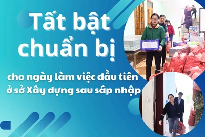 Tất bật chuẩn bị cho ngày làm việc đầu tiên ở Sở Xây dựng sau sáp nhập