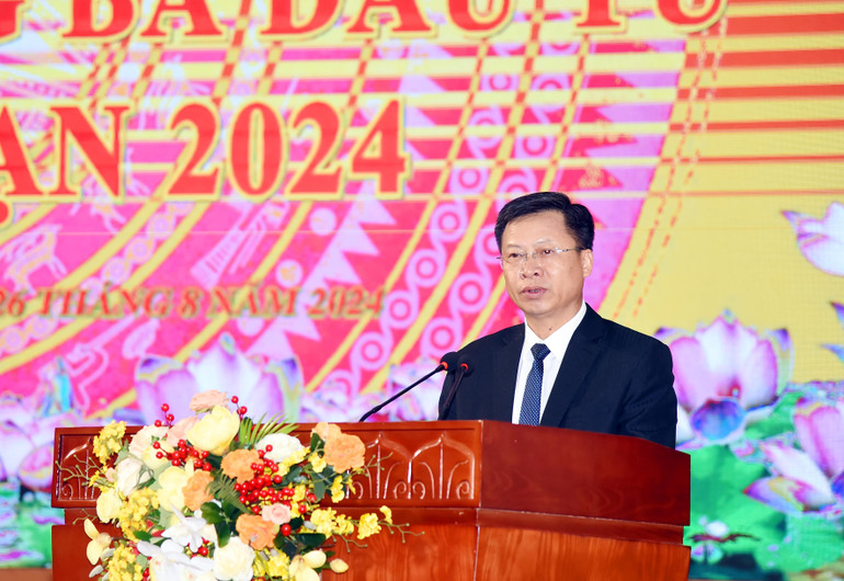 Ông Phạm Duy Hưng, Phó Chủ tịch UBND tỉnh Bắc Kạn phát biểu tại Hội nghị. Hội nghị ĐT 6.jpg