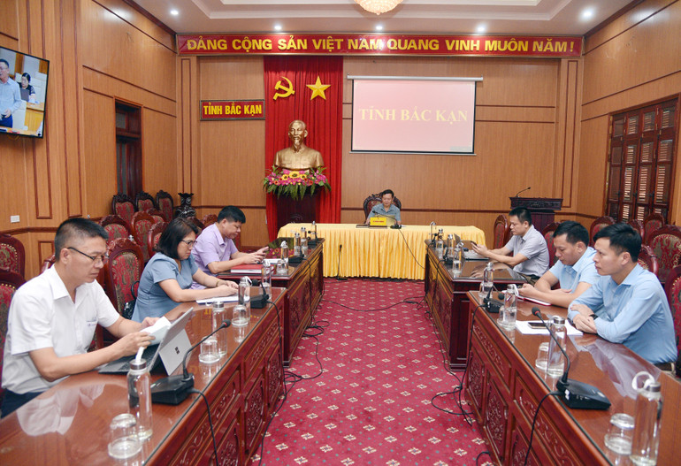 Quang cảnh Hội nghị tại điểm cầu tỉnh Bắc Kạn. HN Điện VIII 1.jpg