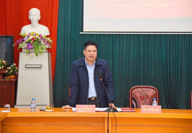 Ông Hà Sỹ Thắng, Giám đốc Sở Công thương phát biểu tại Hội nghị. xttm-2.jpg
