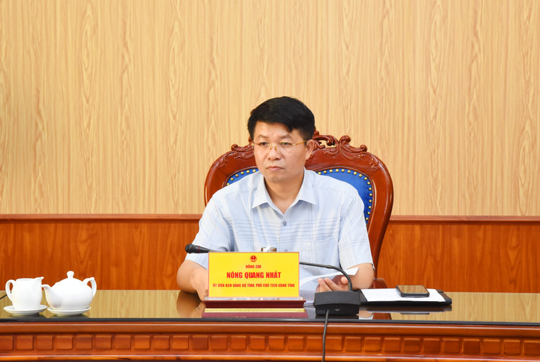 Đồng chí Nông Quang Nhất, Phó Chủ tịch UBND tỉnh chủ trì Hội nghị tại điểm cầu tỉnh Bắc Kạn. chong-buon-lau-3.jpg