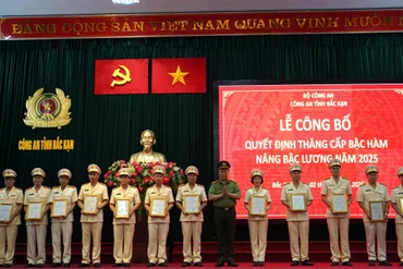 Công bố quyết định thăng cấp bậc hàm, nâng lương năm 2025