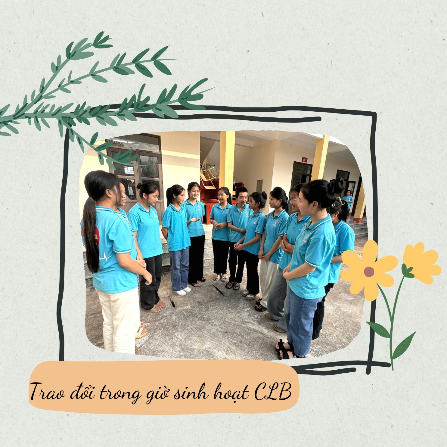 Thành viên CLB "Thủ lĩnh của sự thay đổi" Trường Tiểu học và THCS Vi Hương trong giờ sinh hoạt. mau-xanh-de-thuong-sinh-nhat-bai-dang-instagram-1.png