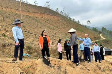 Đoàn công tác của HĐND tỉnh do đồng chí Trần Thị Lộc, Ủy viên Ban Thường vụ Tỉnh ủy, Phó Chủ tịch Thường trực HĐND tỉnh làm trưởng đoàn đến giám sát mô hình trồng cây sâm tại xã Bằng Thành (Pác Nặm).