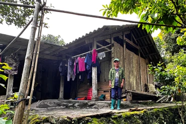 Một góc căn nhà ông Đặng Văn Sinh, nơi ở của 03 thành viên trong gia đình.