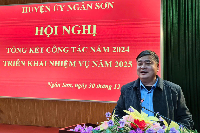 Đồng chí Cù Ngọc Cường, Ủy viên Ban Thường vụ, Chủ nhiệm Ủy ban Kiểm tra Tỉnh ủy phát biểu tại hội nghị. 2-4671.jpg