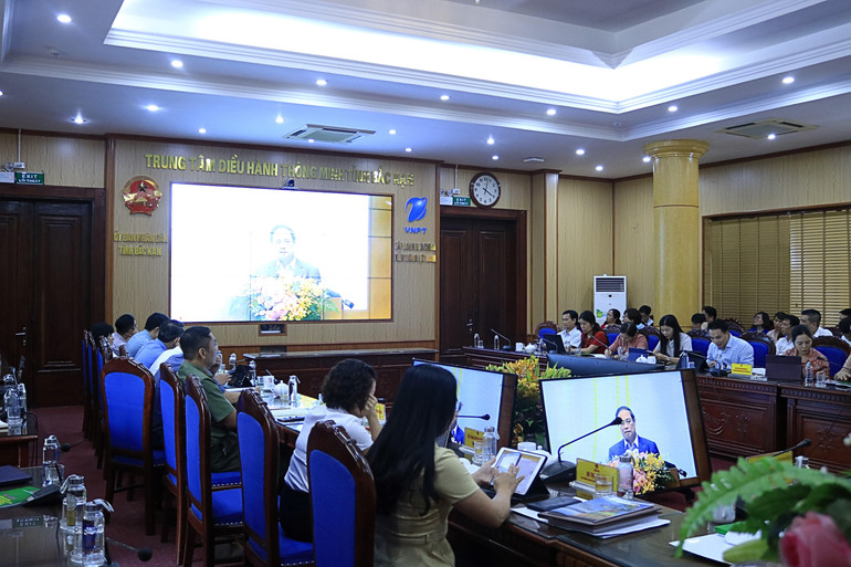 Quanh cảnh Hội nghị tại điểm cầu tỉnh Bắc Kạn. 2.jpg
