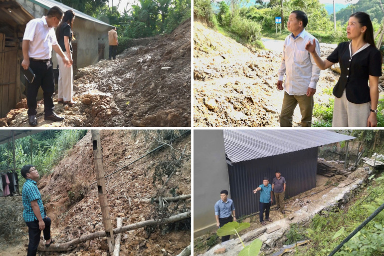 Các thành viên Ban Chỉ huy PCTT huyện kiểm tra công tác ứng phó bão tại các địa phương. 2.jpg