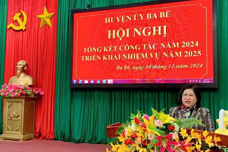 Đồng chí Phương Thị Thanh, Phó Bí thư Thường trực Tỉnh ủy, Chủ tịch HĐND tỉnh phát biểu chỉ đạo tại Hội nghị. sep-thanh.jpg