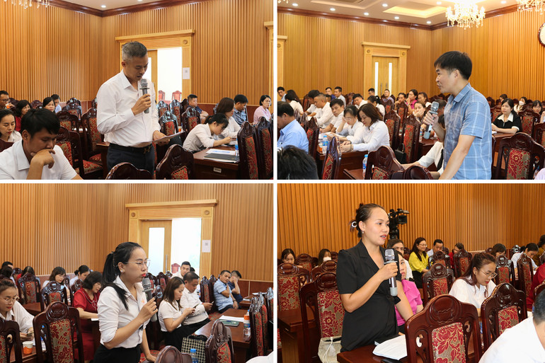 Đại diện các doanh nghiệp, HTX nêu câu hỏi đối với ngân hàng. 1.jpg