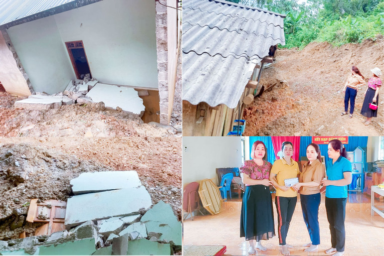 Cô Dương Thị Trúc, giáo viên dạy ở Điểm trường số 2, Trường Tiểu học thị trấn Chợ Rã (Ba Bể), gia đình có hoàn cảnh khó khăn. Căn nhà cấp 4 của gia đình cô ở thôn Bản Phắng, xã Trung Hòa (Ngân Sơn), hiện đã bị sập tường phía sau nên người nhà phải ở tạm nhà họp thôn. 2b.jpg