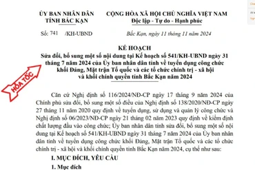 Kế hoạch sửa đổi, bổ sung một số nội dung tại Kế hoạch số 541/KH-UBND ngày 31/7/2024 của UBND tỉnh về tuyển dụng công chức khối Đảng, Mặt trận Tổ quốc...