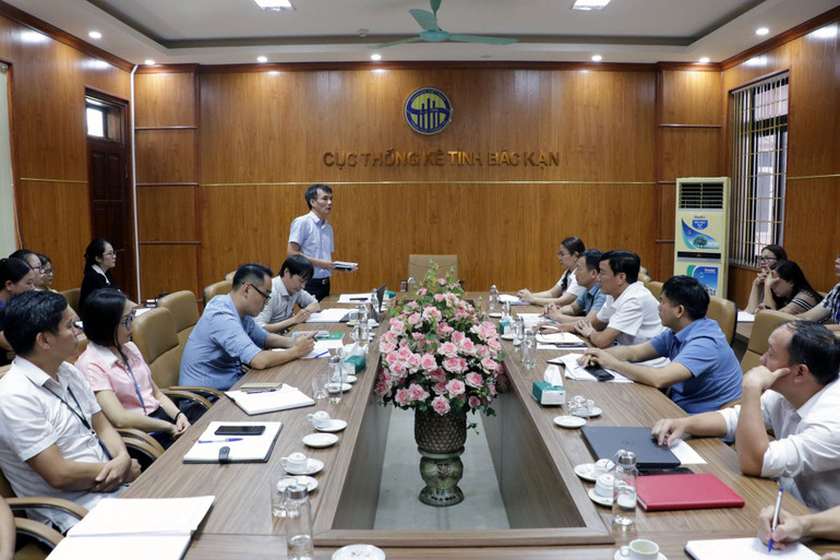 Ông Nguyễn Huy Minh, Phó Vụ trưởng Vụ Dân số và Lao động (Tổng cục Thống kê) phát biểu tại buổi làm việc. AF2A0439.jpg