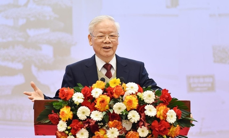 Tổng Bí thư Nguyễn Phú Trọng phát biểu chỉ đạo tại phiên khai mạc Hội nghị Ngoại giao lần thứ 32 (tháng 12/2023) Tổng Bí thư Nguyễn Phú Trọng phát biểu chỉ đạo tại phiên khai mạc Hội nghị Ngoại giao lần thứ 32 (tháng 12/2023)