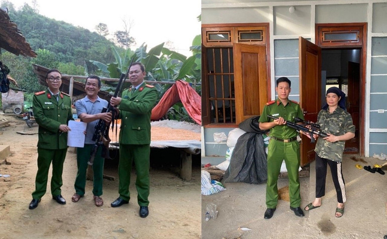 Công an xã Địa Linh, huyện Ba Bể tiếp nhận súng từ nhân dân giao nộp. 75.jpg