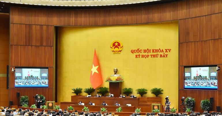 Quang cảnh một phiên thảo luận ở hội trường tại Kỳ họp thứ 7, Quốc hội khóa XV. (Ảnh: THỦY NGUYÊN) ltn-5172-261-5490.jpg