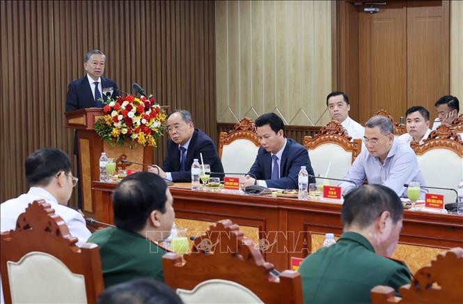 Chủ tịch nước Tô Lâm phát biểu chỉ đạo. Ảnh: Nhan Sáng-TTXVN Chủ tịch nước Tô Lâm phát biểu chỉ đạo. Ảnh: Nhan Sáng-TTXVN