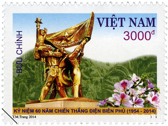 Bộ tem kỷ niệm 60 năm Chiến thắng Điện Biên Phủ năm 2014 có một mẫu duy nhất, với hình ảnh tượng đài Chiến thắng Điện Biên Phủ và hoa ban - loại hoa đặc trưng của Tây Bắc, do họa sĩ Tô Minh Trang thiết kế. Bộ tem kỷ niệm 60 năm Chiến thắng Điện Biên Phủ năm 2014 có một mẫu duy nhất, với hình ảnh tượng đài Chiến thắng Điện Biên Phủ và hoa ban - loại hoa đặc trưng của Tây Bắc, do họa sĩ Tô Minh Trang thiết kế.