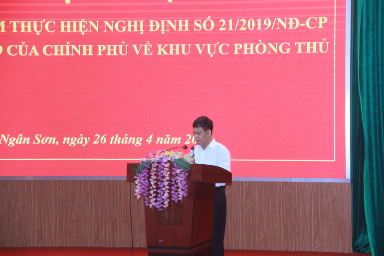 Đồng chí Nguyễn Trọng Lăng, Phó Bí thư Huyện ủy, Chủ tịch UBND huyện Ngân Sơn phát biểu khai mạc. IMG_9757.JPG