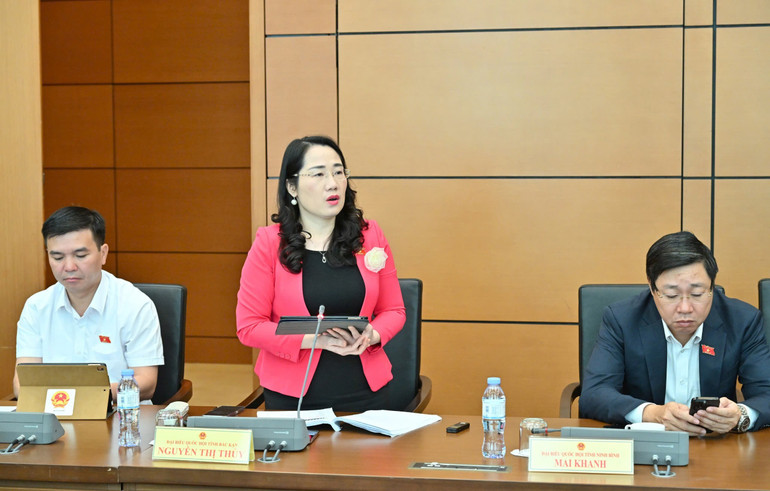 Đại biểu Nguyễn Thị Thủy, Phó Chủ nhiệm Ủy ban Tư pháp của Quốc hội (ĐBQH Đoàn Bắc Kạn) phát biểu thảo luận. img-6016.jpg