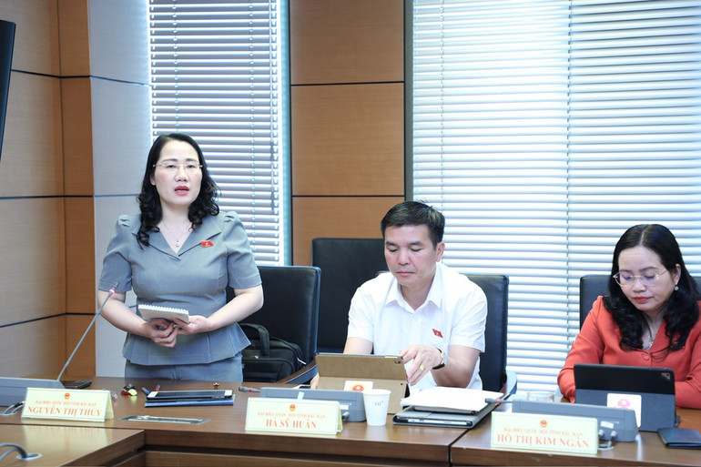 Đại biểu Nguyễn Thị Thủy, Phó Chủ nhiệm Ủy ban Pháp luật và Tư pháp của Quốc hội thảo luận tại Tổ. 71.jpg