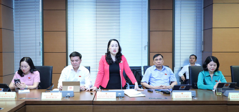 Đại biểu Nguyễn Thị Thủy đề nghị cần rà soát, đối chiếu các quy định của dự thảo Luật với luật hiện hành để đảm bảo tính thống nhất 203-db-thuy-tlt-chieu-205.jpg