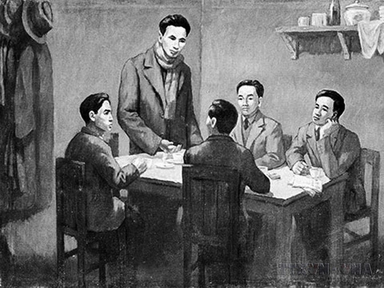 Từ ngày 6/1-7/2/1930, Hội nghị hợp nhất các tổ chức Cộng sản thành lập Đảng Cộng sản Việt Nam họp ở bán đảo Cửu Long, thuộc Hong Kong (Trung Quốc) dưới sự chủ trì của đồng chí Nguyễn Ái Quốc thay mặt cho Quốc tế Cộng sản. (Nguồn: Tranh tư liệu-TTXVN) Từ ngày 6/1-7/2/1930, Hội nghị hợp nhất các tổ chức Cộng sản thành lập Đảng Cộng sản Việt Nam họp ở bán đảo Cửu Long, thuộc Hong Kong (Trung Quốc) dưới sự chủ trì của đồng chí Nguyễn Ái Quốc thay mặt cho Quốc tế Cộng sản. (Nguồn: Tranh tư liệu-TTXVN)