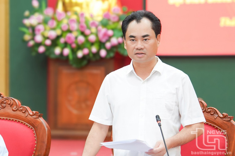Đồng chí Bí thư Tỉnh ủy Thái Nguyên Trịnh Việt Hùng phát biểu tại Hội nghị. Đồng chí Bí thư Tỉnh ủy Thái Nguyên Trịnh Việt Hùng phát biểu tại Hội nghị.