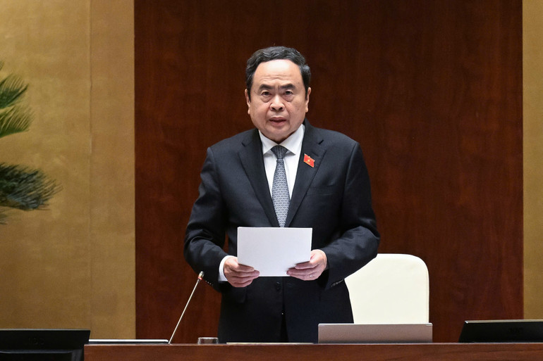 Chủ tịch Quốc hội Trần Thanh Mẫn phát biểu kết thúc đợt 1 của Kỳ họp thứ 9, Quốc hội khóa XV. 305-ttm.jpg