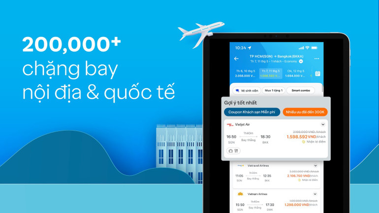 Hơn 200.000 chặng bay phục vụ nhu cầu đi lại của người dùng Hơn 200.000 chặng bay phục vụ nhu cầu đi lại của người dùng