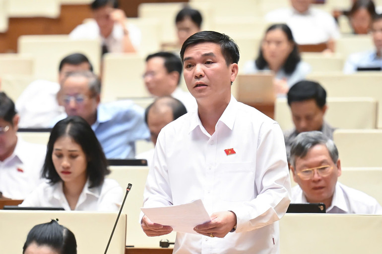 Đại biểu Hà Sỹ Huân, Phó Trưởng đoàn Đại biểu Quốc hội tỉnh Bắc Kạn phát biểu thảo luận. 186-h.jpg