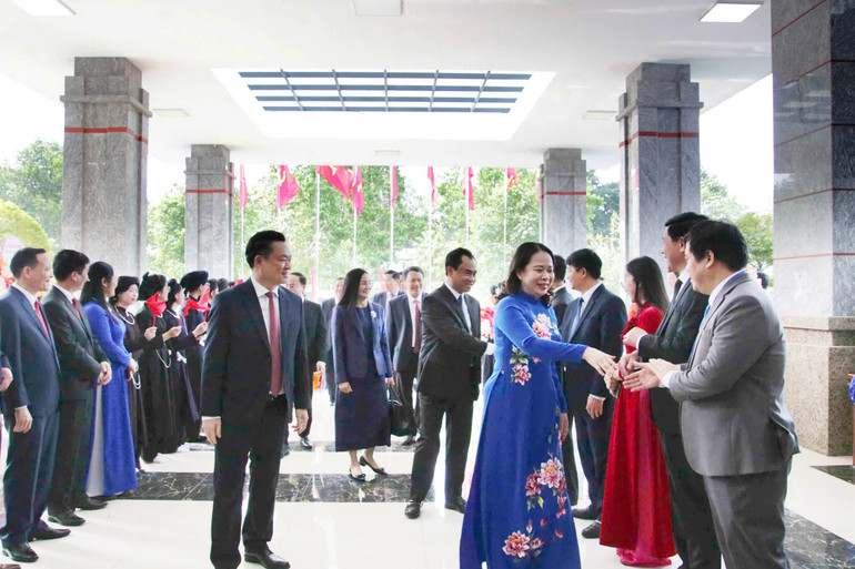 Đồng chí Võ Thị Ánh Xuân, Uỷ viên BCH Trung ương Đảng, Phó Chủ tịch nước Cộng hòa Xã hội Chủ nghĩa Việt Nam đến dự buổi lễ. vtax.jpg