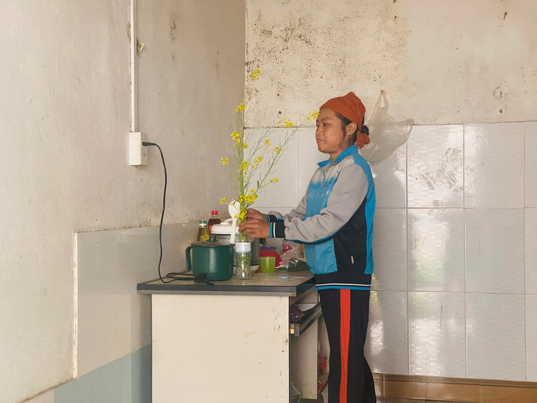 Chị Eng Thị Quẻ ngắt hoa cải vàng về cắm trong phòng ngày Tết. z6264710194244-cce67cd5534379268d7b6ad6b34c2661.jpg
