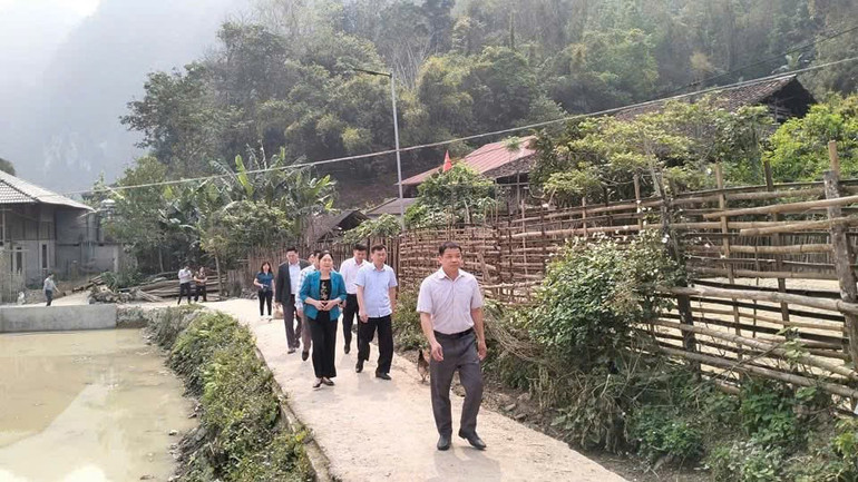 Đồng chí Hoàng Thu Trang, Ủy viên Ban Thường vụ Tỉnh ủy, Phó Chủ tịch UBND tỉnh thăm nắm tình hình phát triển kinh tế - xã hội tại huyện Na Rì. z6509750206929-6cd3204c462f98b323ddd95b546c6f6d.jpg