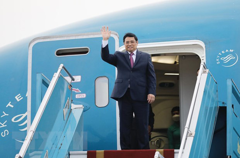 Thủ tướng Phạm Minh Chính lên đường tham dự Hội nghị Cấp cao đặc biệt ASEAN-Hoa Kỳ; thăm, làm việc tại Hoa Kỳ và Liên hợp quốc. (Ảnh: Dương Giang/TTXVN)