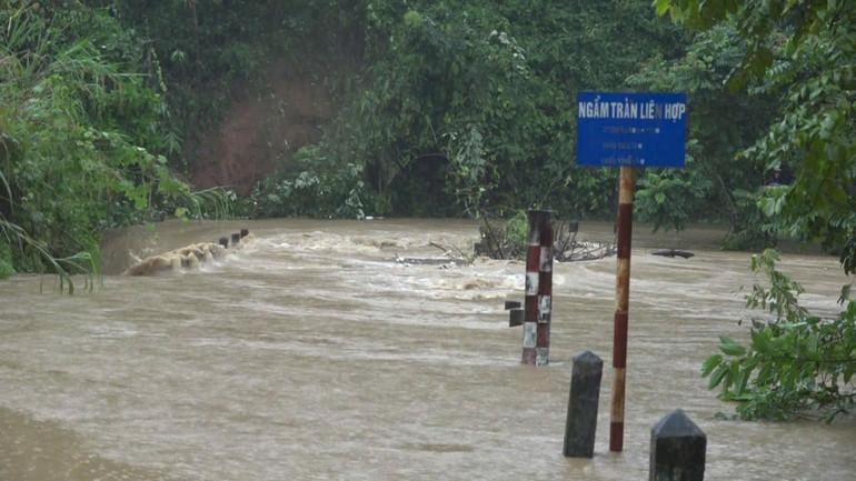 Nhiều đập tràn bị ngập nước. kiem 2.jpg