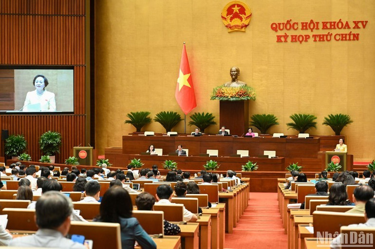 Quang cảnh phiên họp ở hội trường sáng 7/5. (Ảnh: BÙI GIANG) Quang cảnh phiên họp ở hội trường sáng 7/5. (Ảnh: BÙI GIANG)