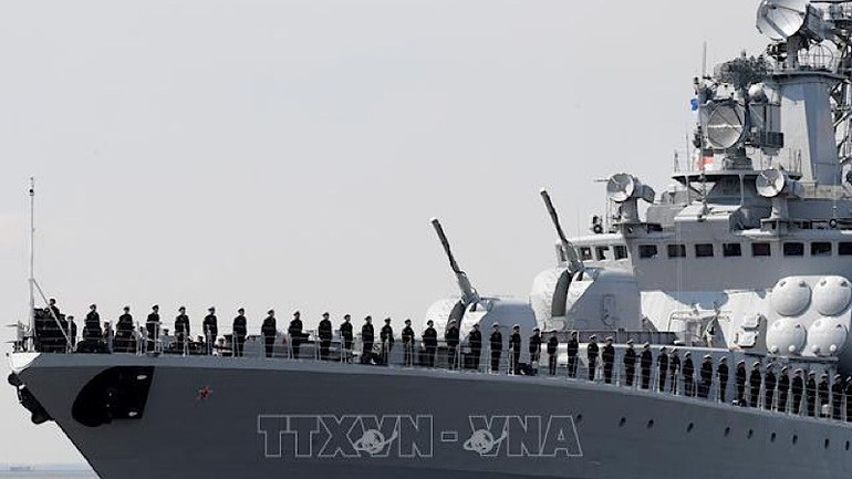 Tàu chống ngầm Severomorsk của Nga. (Ảnh minh họa: AFP/TTXVN) ae17299e-0fb8-4ffe-9222-f68cfa4125f7-9789.jpg