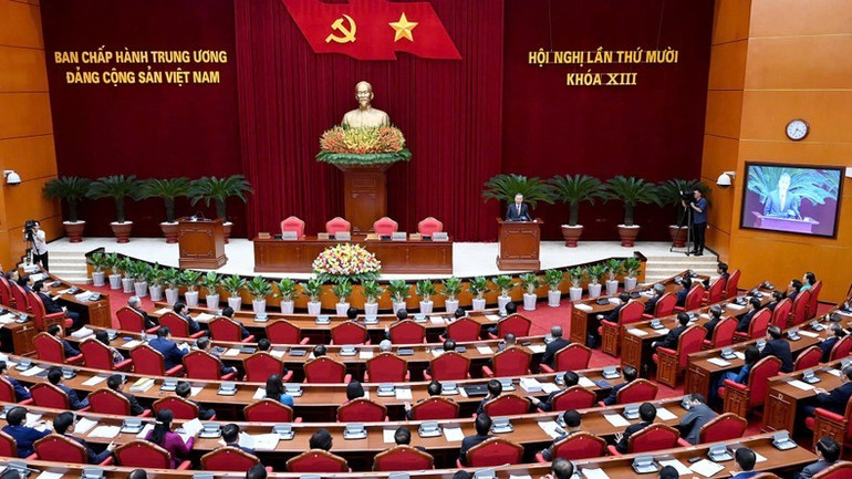 Toàn cảnh ngày làm việc thứ 3 và phiên bế mạc Hội nghị Trung ương 10 khóa XIII. (Ảnh: ĐĂNG KHOA) Toàn cảnh ngày làm việc thứ 3 và phiên bế mạc Hội nghị Trung ương 10 khóa XIII. (Ảnh: ĐĂNG KHOA)