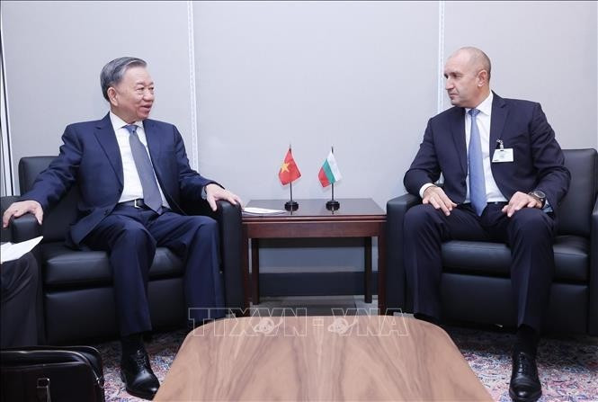Tổng Bí thư, Chủ tịch nước Tô Lâm gặp Tổng thống Bulgaria Rumen Radev. Ảnh: Lâm Khánh -TTXVN Tổng Bí thư, Chủ tịch nước Tô Lâm gặp Tổng thống Bulgaria Rumen Radev. Ảnh: Lâm Khánh -TTXVN