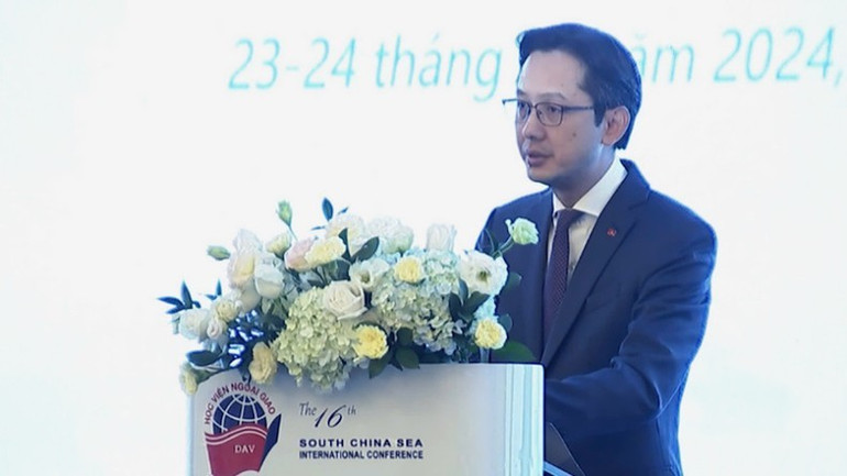 Thứ trưởng Ngoại giao Đỗ Hùng Việt phát biểu tại Hội thảo. Thứ trưởng Ngoại giao Đỗ Hùng Việt phát biểu tại Hội thảo.