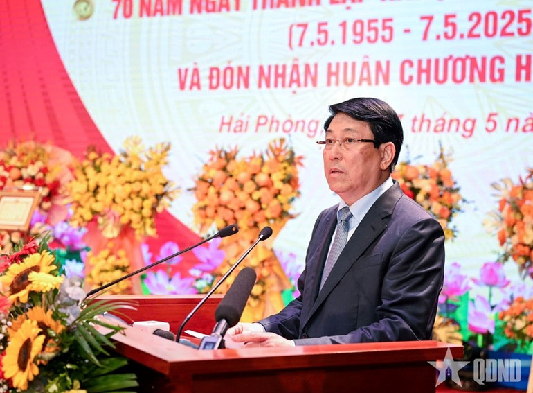 Chủ tịch nước Lương Cường phát biểu tại lễ kỷ niệm. 15.jpg