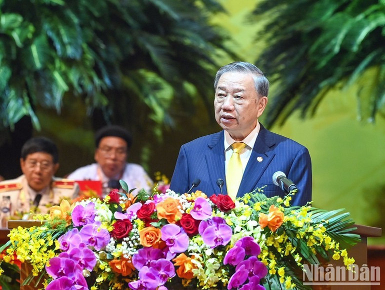 Tổng Bí thư, Chủ tịch nước Tô Lâm phát biểu ý kiến tại Đại hội. Tổng Bí thư, Chủ tịch nước Tô Lâm phát biểu ý kiến tại Đại hội.