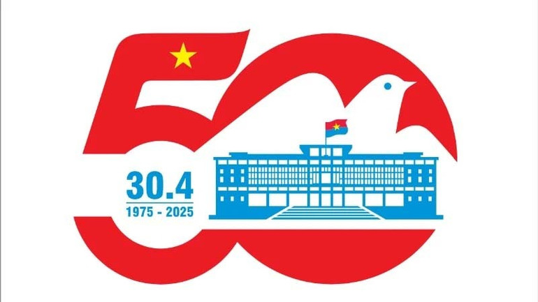 Biểu trưng kỷ niệm 50 năm Ngày Giải phóng miền nam thống nhất đất nước. 4.jpg