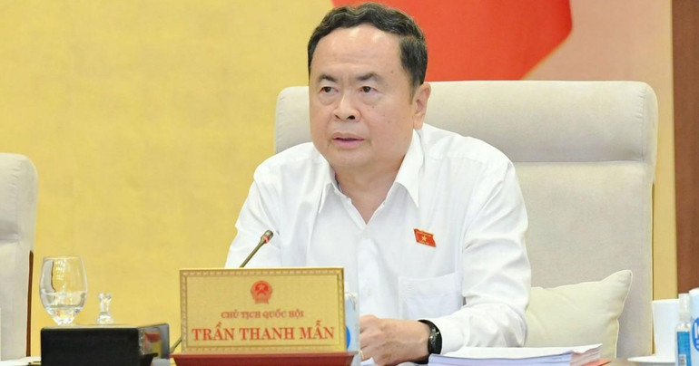 Chủ tịch Quốc hội Trần Thanh Mẫn phát biểu ý kiến tại phiên họp. (Ảnh: DUY LINH) z5723178837430-c28697962395341fc693b6198d013859-6252-9326.jpg