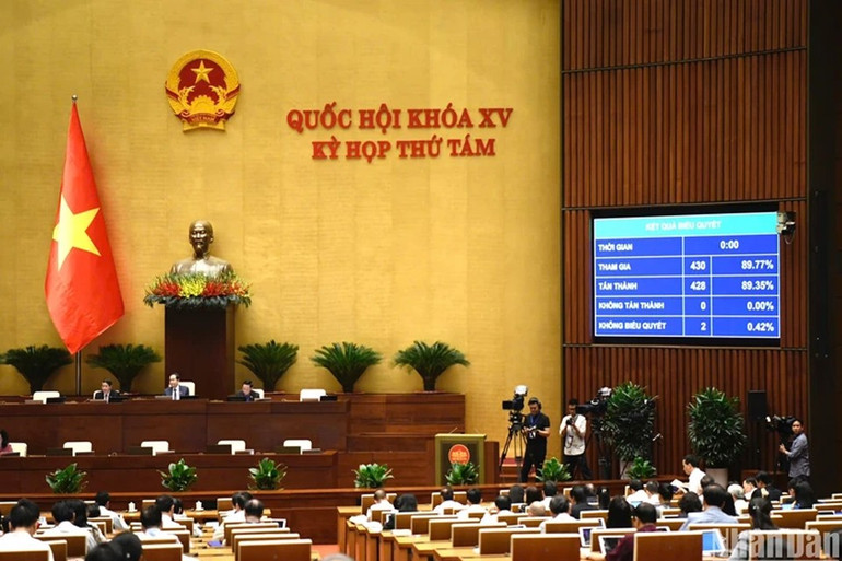 Quốc hội biểu quyết thông qua Nghị quyết về dự toán ngân sách nhà nước năm 2025. (ẢNH: DUY LINH) 43.jpg