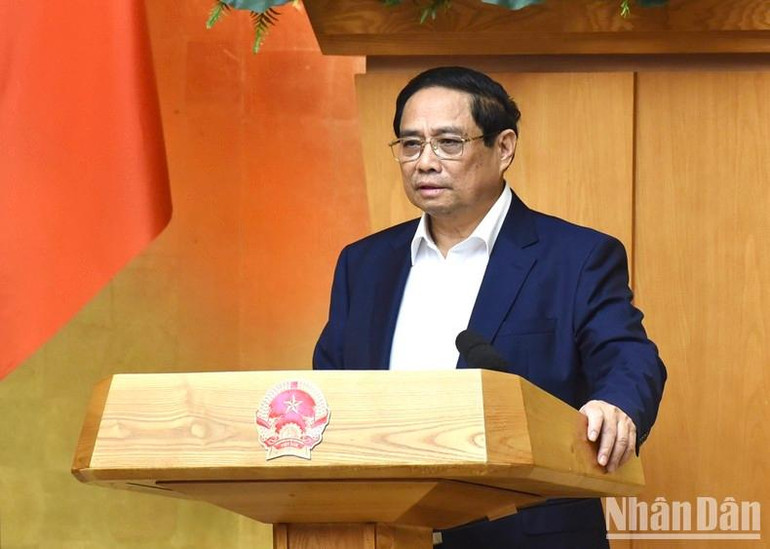 Thủ tướng Phạm Minh Chính phát biểu chỉ đạo Phiên họp Chính phủ thường kỳ tháng 7. (Ảnh: TRẦN HẢI) Thủ tướng Phạm Minh Chính phát biểu chỉ đạo Phiên họp Chính phủ thường kỳ tháng 7. (Ảnh: TRẦN HẢI)